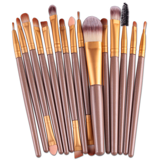 Great Quality Cosmetic Professional 15 pcs/Sets Eye Shadow Brush Foundation Eyebrow Lip Brush Makeup Brushes