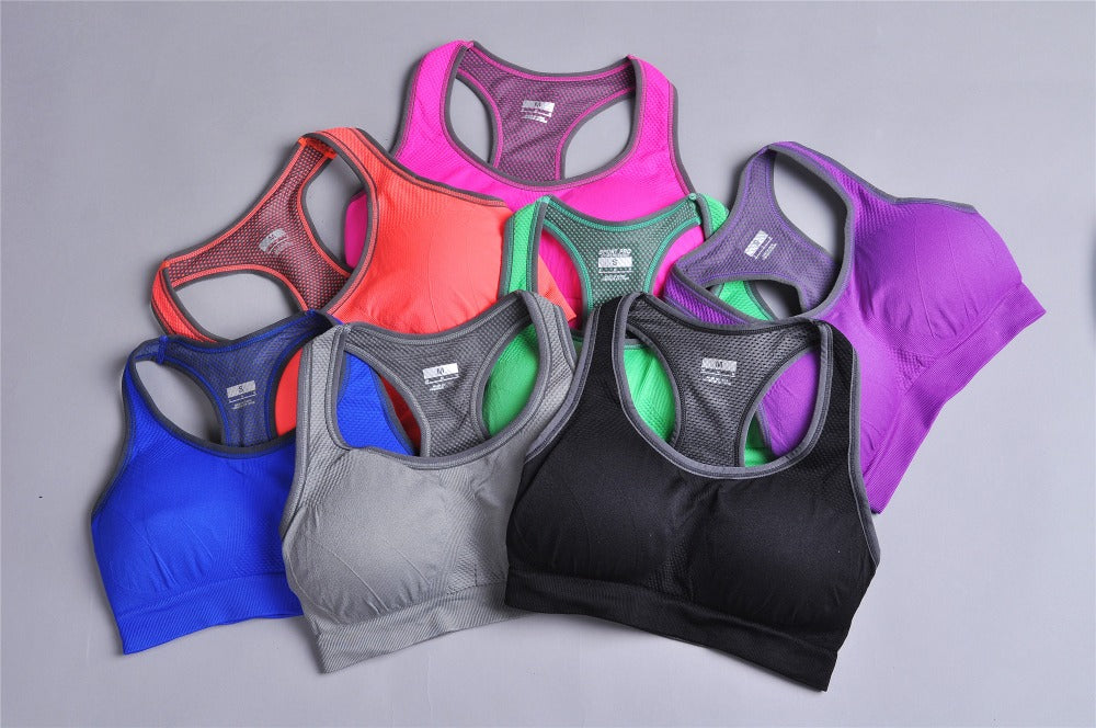 Womens Seamless Padded Push Up Sports Bra