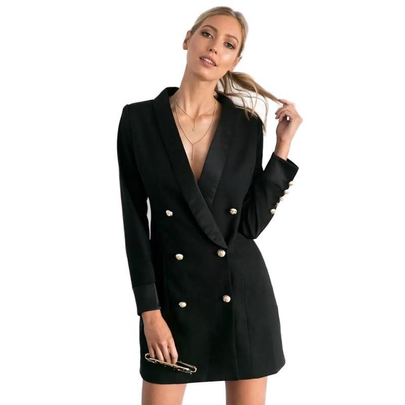 Trendy European Style Blazer Dress