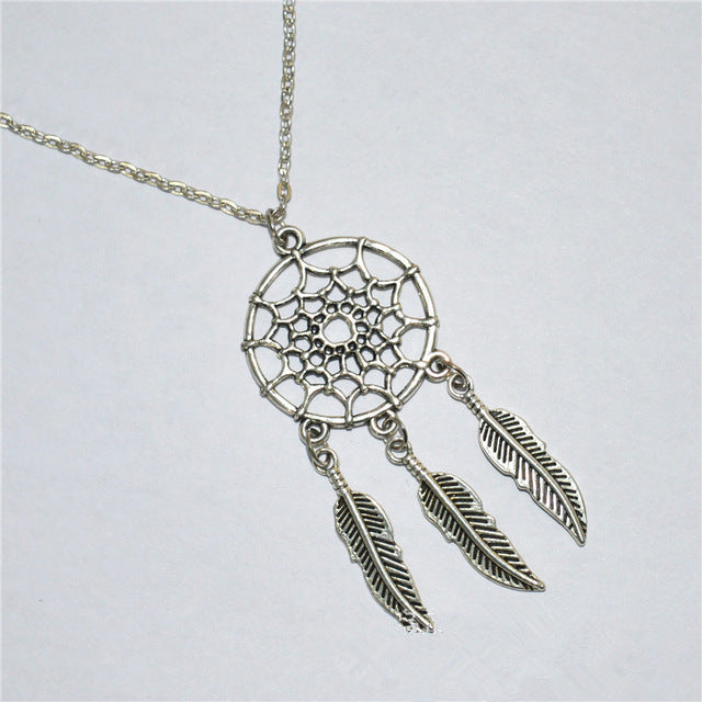 women's retro Bohemia dreamcatcher pendant chain necklace