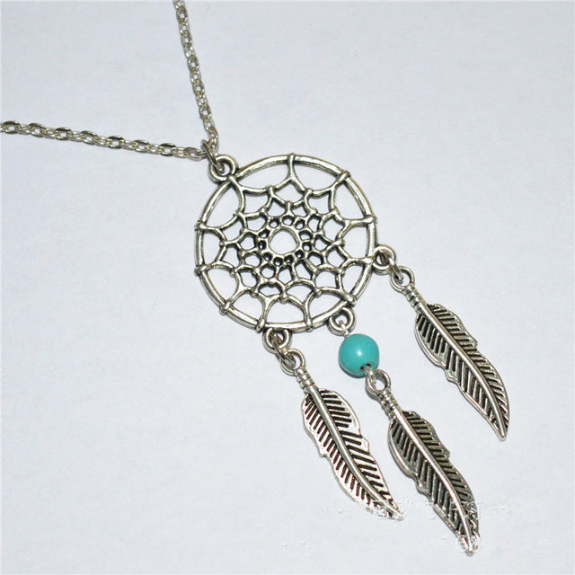 women's retro Bohemia dreamcatcher pendant chain necklace