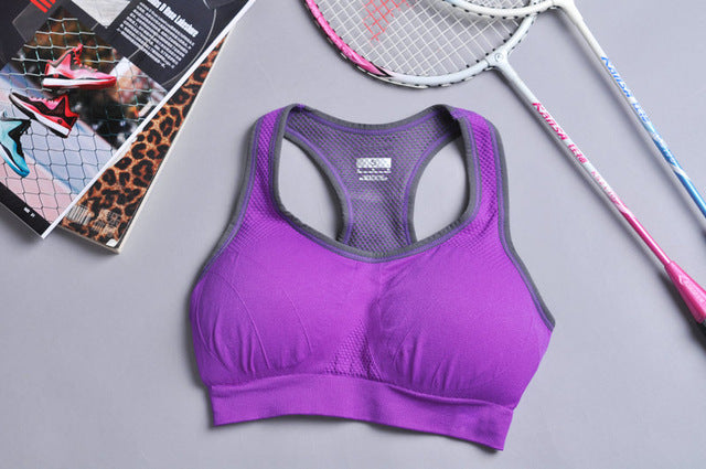 Womens Seamless Padded Push Up Sports Bra
