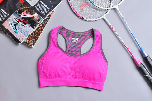 Womens Seamless Padded Push Up Sports Bra