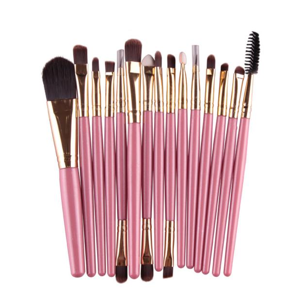 Great Quality Cosmetic Professional 15 pcs/Sets Eye Shadow Brush Foundation Eyebrow Lip Brush Makeup Brushes