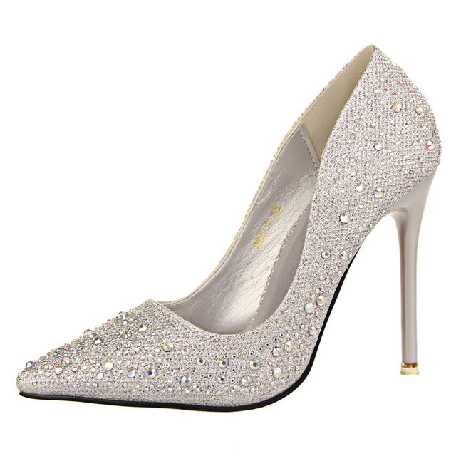Sexy Luxury Rhinestone high heel shoes