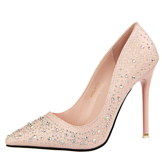 Sexy Luxury Rhinestone high heel shoes