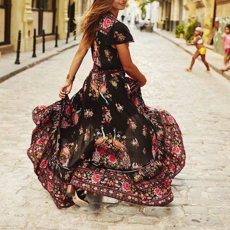 Beach Floral Dress with short front long back