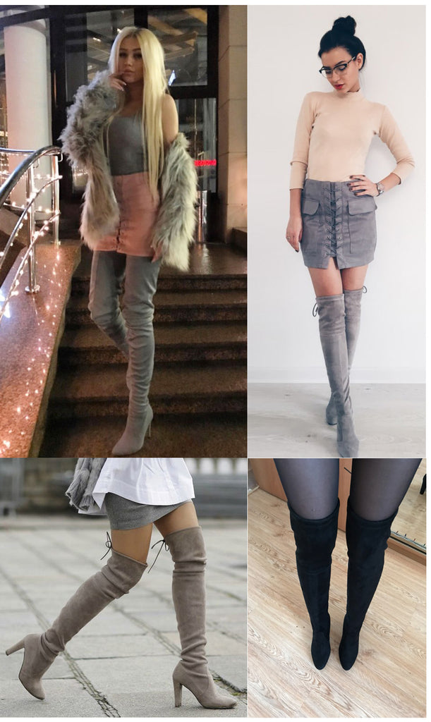 Women Faux Suede Over The Knee Thigh High Boots