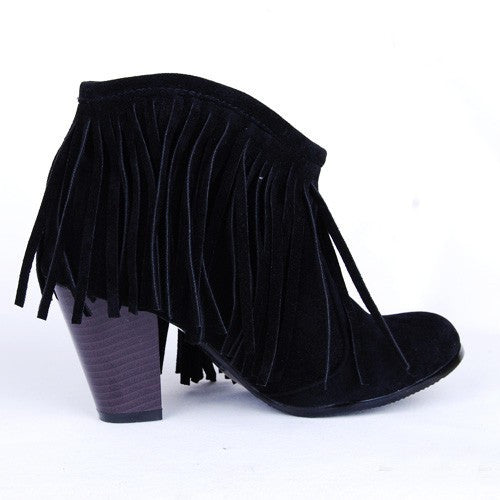 Tassels Fringe Chunky Cowboy Booties