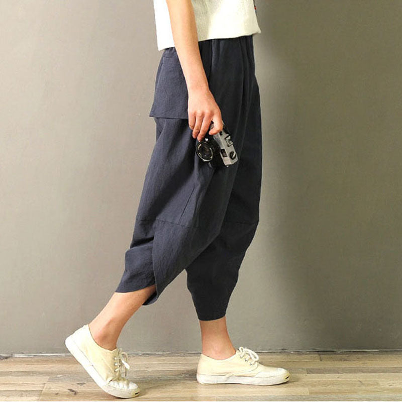 Literature Vintage Wide Leg Linen Pants Loose Casual Fit