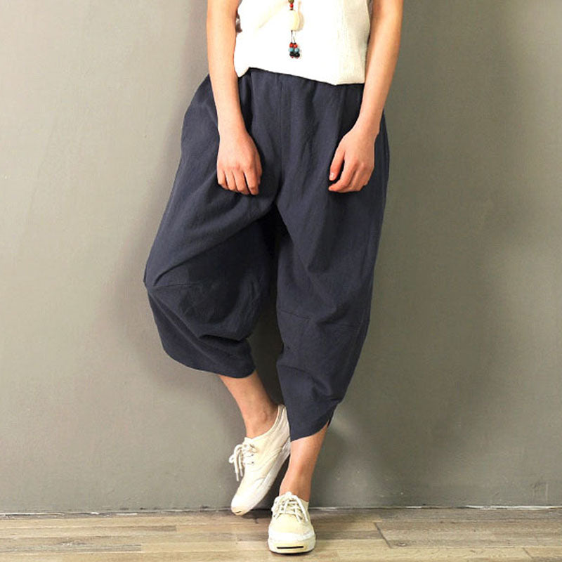 Literature Vintage Wide Leg Linen Pants Loose Casual Fit
