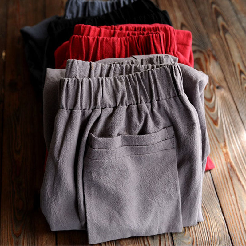 Literature Vintage Wide Leg Linen Pants Loose Casual Fit