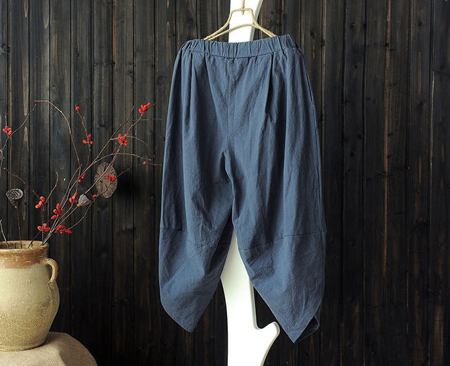 Literature Vintage Wide Leg Linen Pants Loose Casual Fit