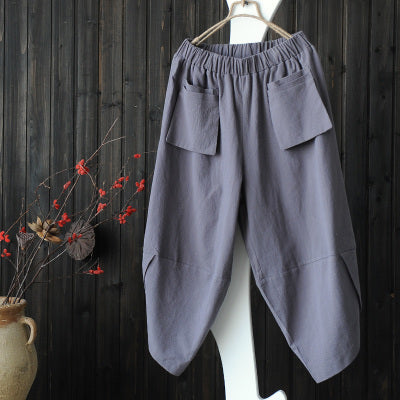 Literature Vintage Wide Leg Linen Pants Loose Casual Fit