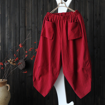 Literature Vintage Wide Leg Linen Pants Loose Casual Fit