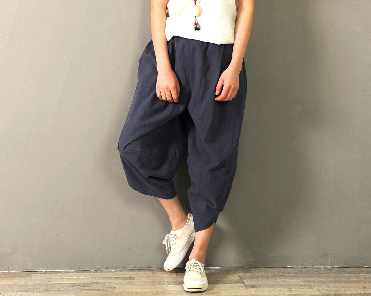 Literature Vintage Wide Leg Linen Pants Loose Casual Fit