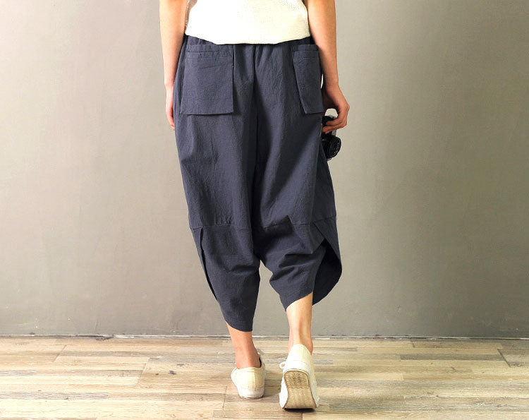 Literature Vintage Wide Leg Linen Pants Loose Casual Fit