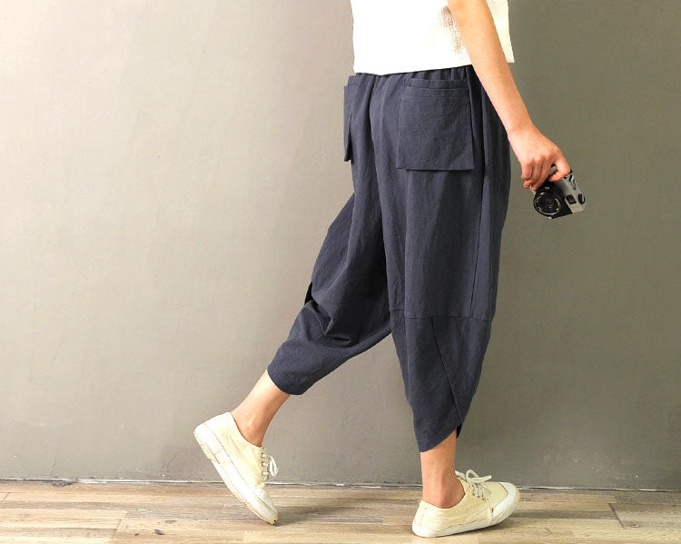 Literature Vintage Wide Leg Linen Pants Loose Casual Fit