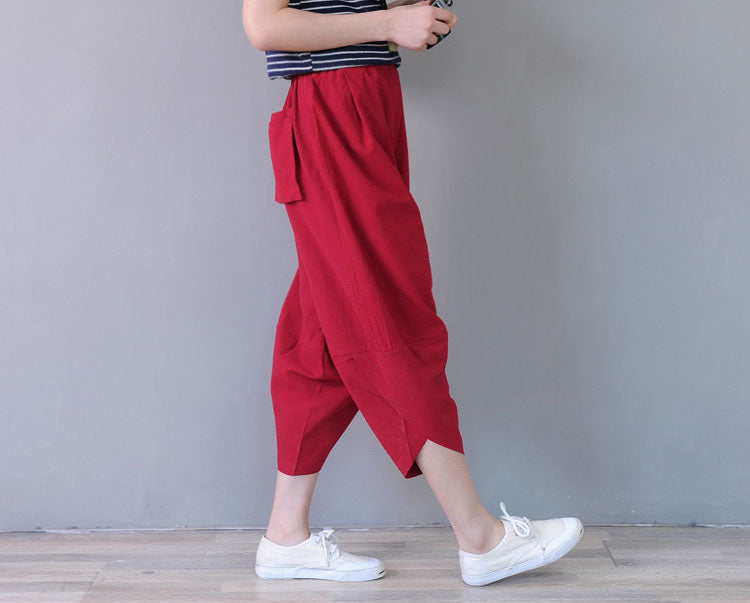 Literature Vintage Wide Leg Linen Pants Loose Casual Fit
