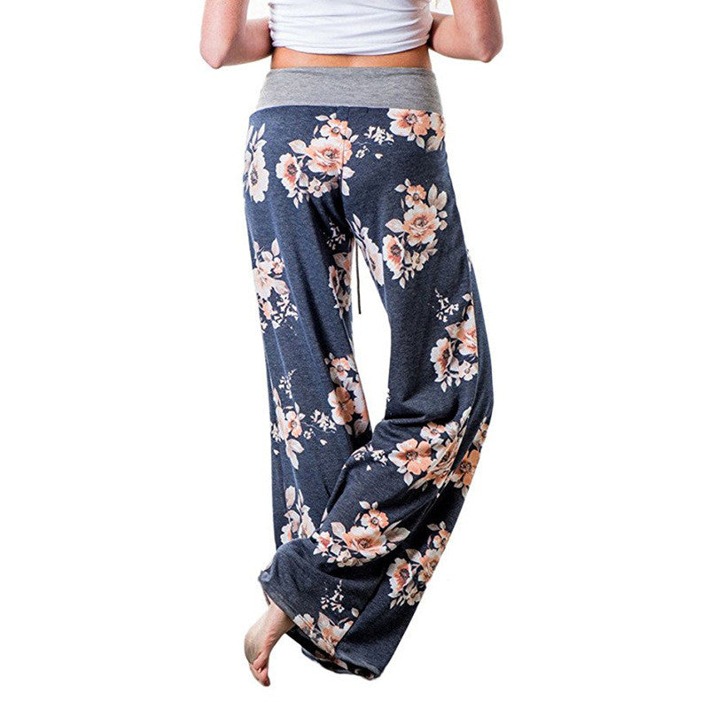 Womens Cozy Print Floral Sweatpants