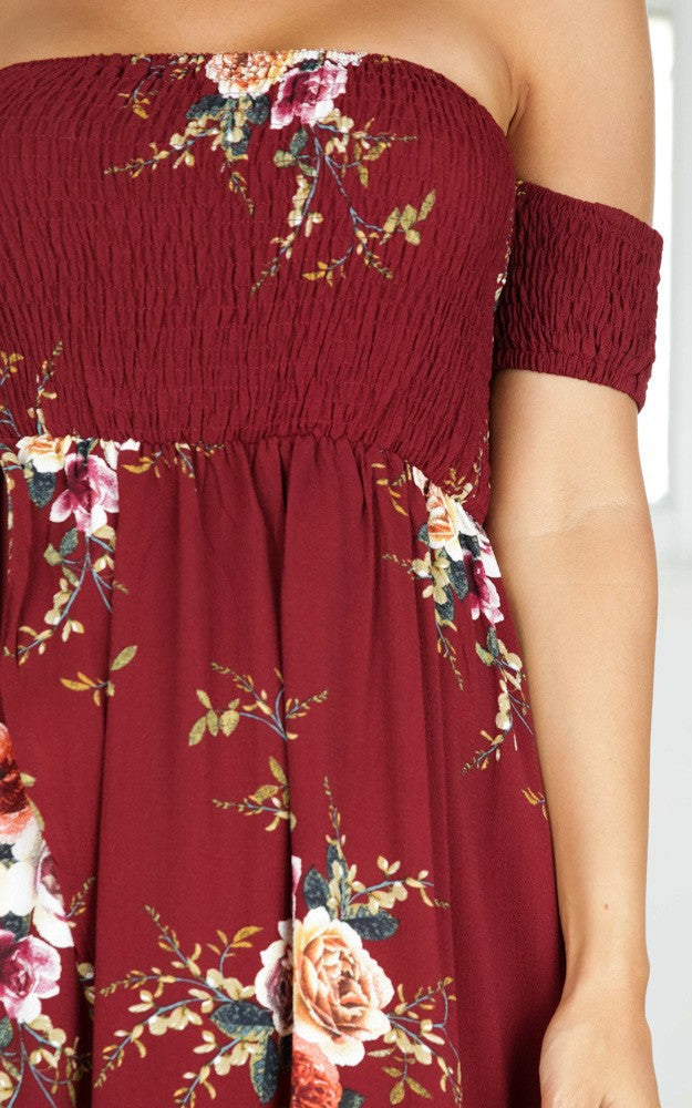 sexy side split off shoulder Spring / summer maxi Dress