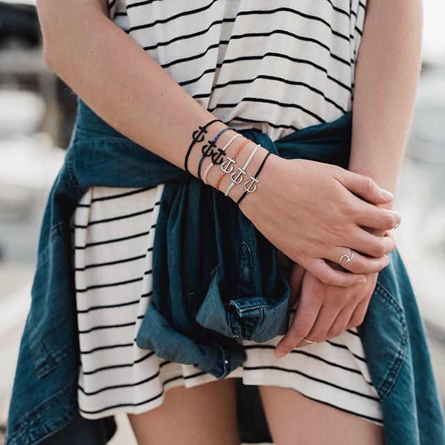 stylish boho handmade anchor weave bracelet