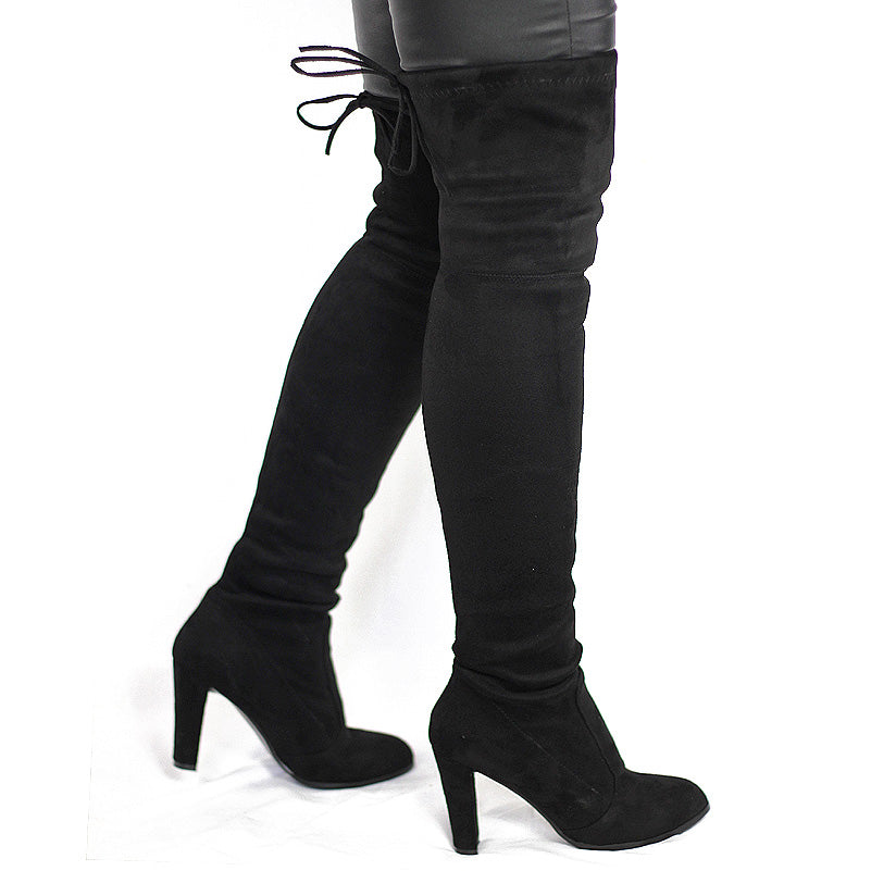 Women Faux Suede Over The Knee Thigh High Boots