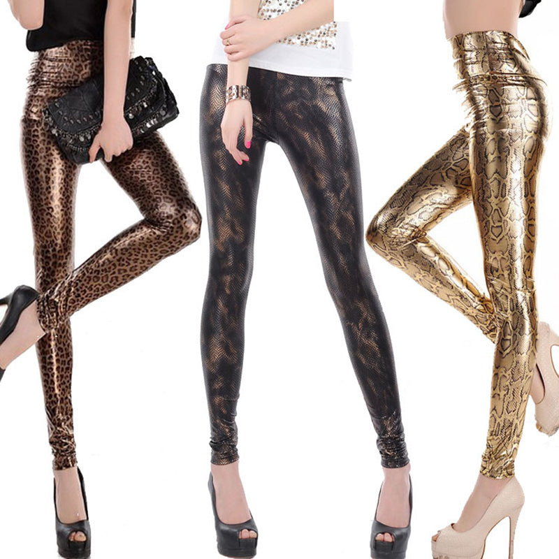 Women Sexy Skinny Faux Leather High Waist Leggings
