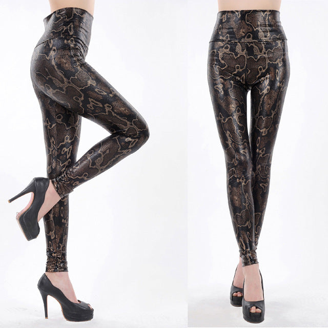 Women Sexy Skinny Faux Leather High Waist Leggings