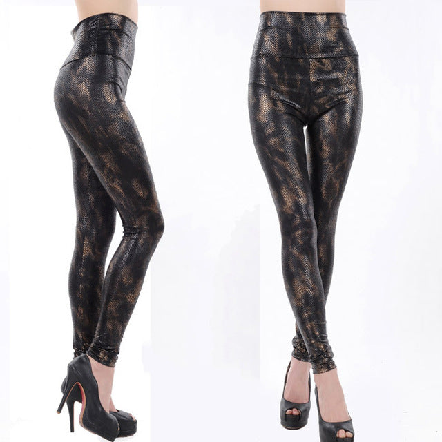 Women Sexy Skinny Faux Leather High Waist Leggings
