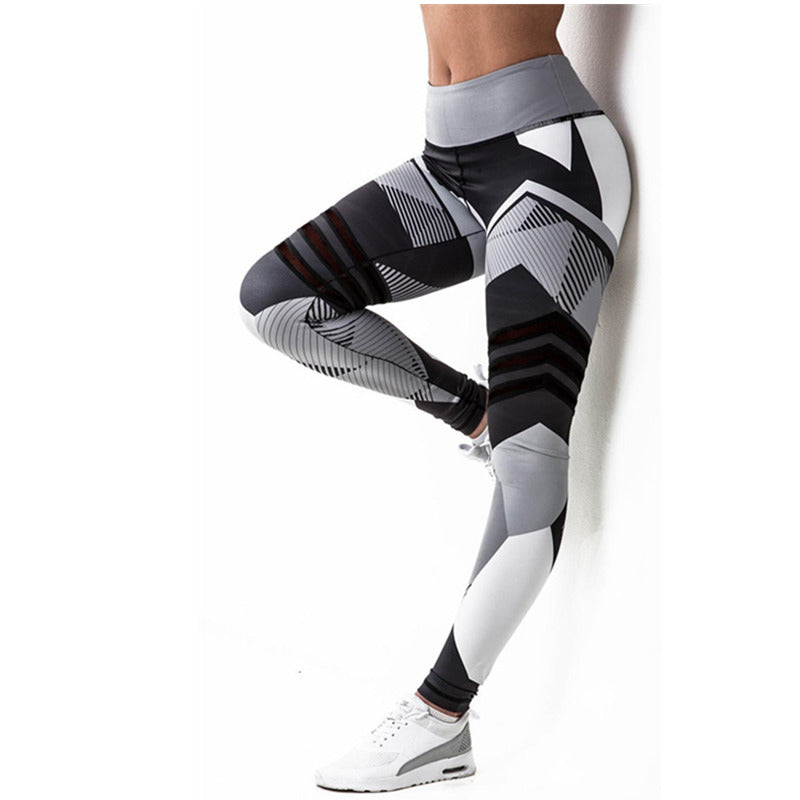Geometric High Elastic Fitness Leggings