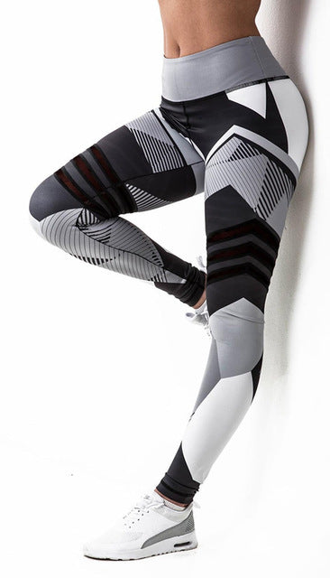 Geometric High Elastic Fitness Leggings