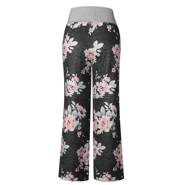 Womens Cozy Print Floral Sweatpants