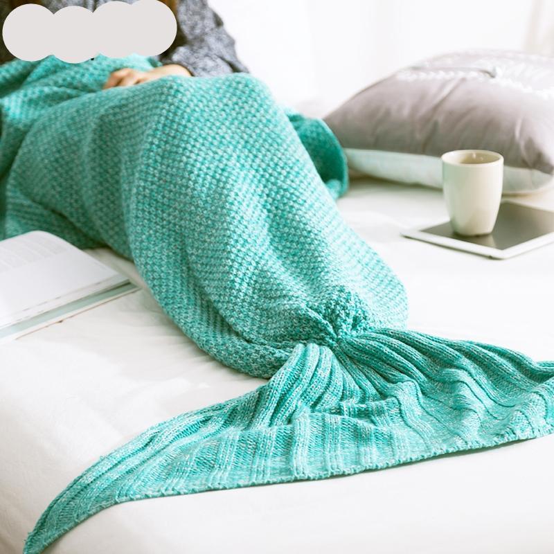 Warm knitted mermaid tail blanket For the real Chic