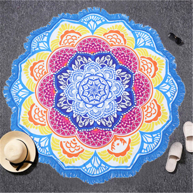 Tassel Indian Mandala Tapestry Beach Towel / Bohemian Yoga Mat / Bikini Cover up