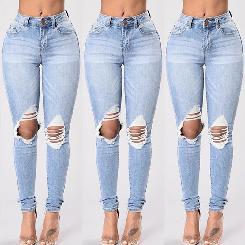 Destroyed Ripped Distressed Jeans