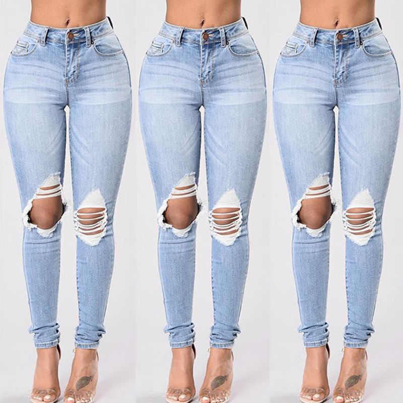 Destroyed Ripped Distressed Jeans