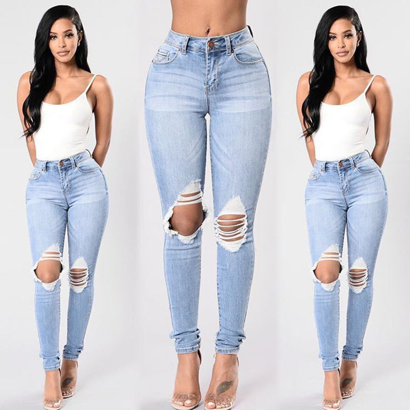 Destroyed Ripped Distressed Jeans