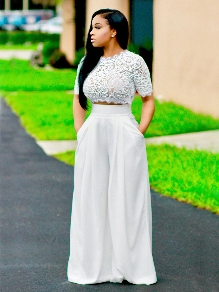 Bohemian Pleated High Waist Wide Leg Pants