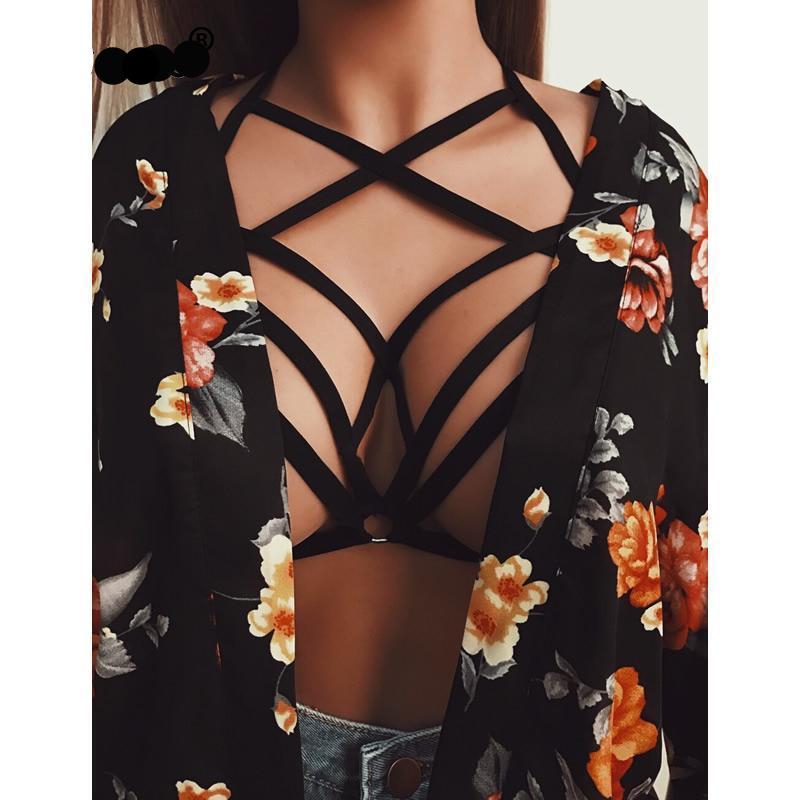 Womens Exotic Harness cage bra