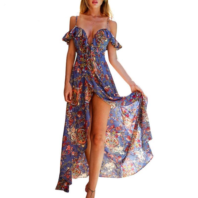 sexy long Boho Beach Vintage Dress