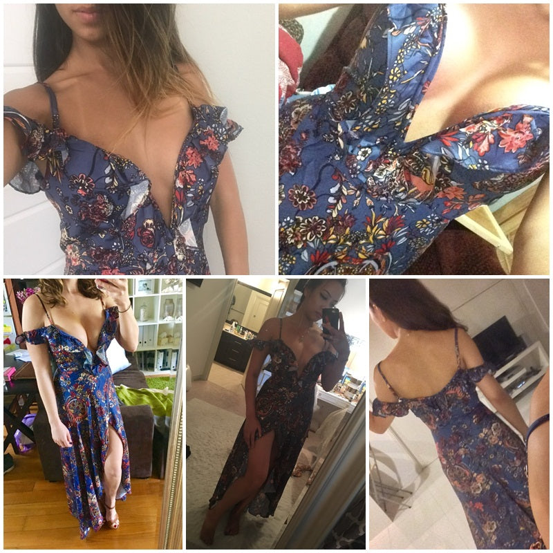 sexy long Boho Beach Vintage Dress