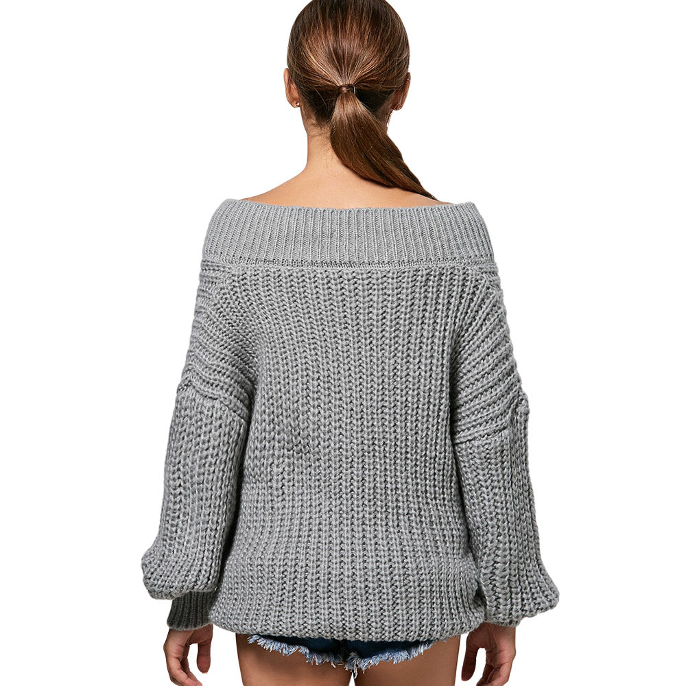 Autumn Winter Casual Warm Sweater Grey
