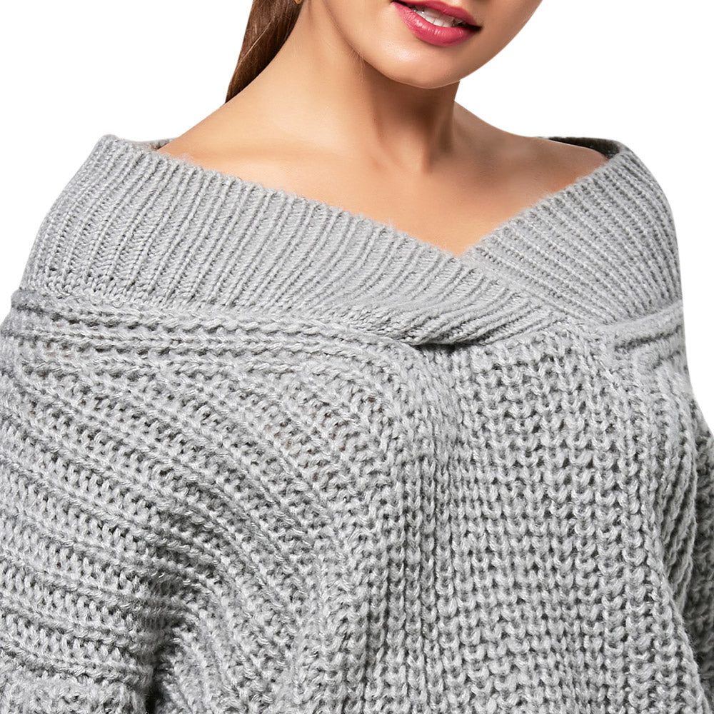 Autumn Winter Casual Warm Sweater Grey