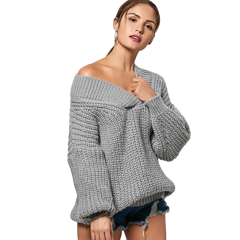 Autumn Winter Casual Warm Sweater Grey