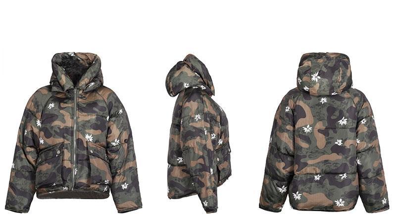 Womens warm cozy padded parka hooded zipper jacket