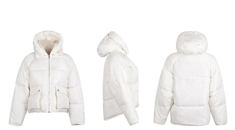 Womens warm cozy padded parka hooded zipper jacket