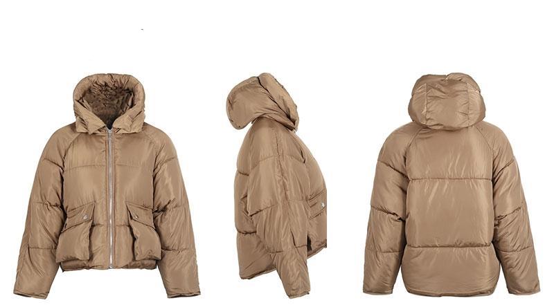 Womens warm cozy padded parka hooded zipper jacket