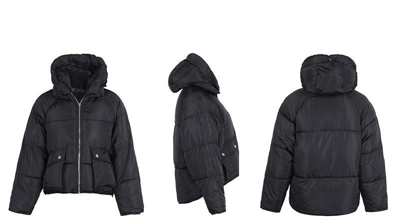 Womens warm cozy padded parka hooded zipper jacket