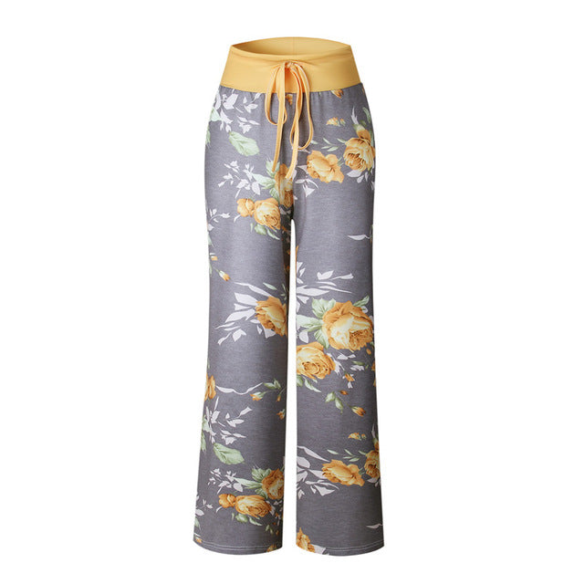 Womens Cozy Print Floral Sweatpants